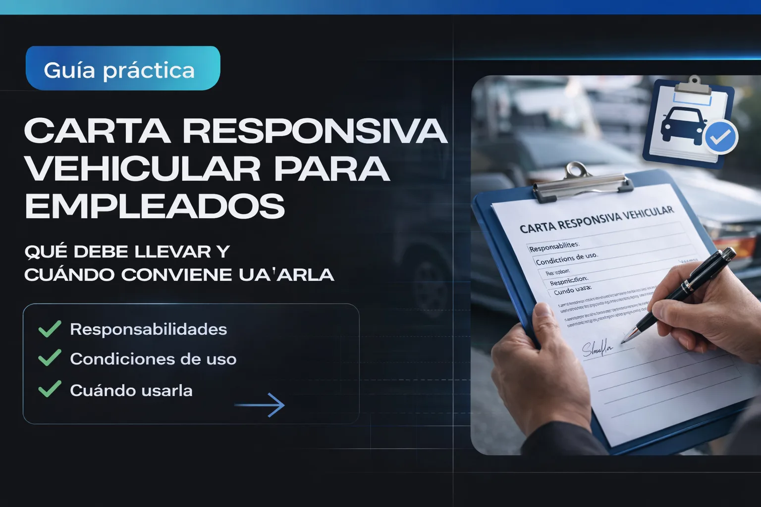 Carta responsiva vehicular para empleados: qué debe llevar y cuándo conviene usarla