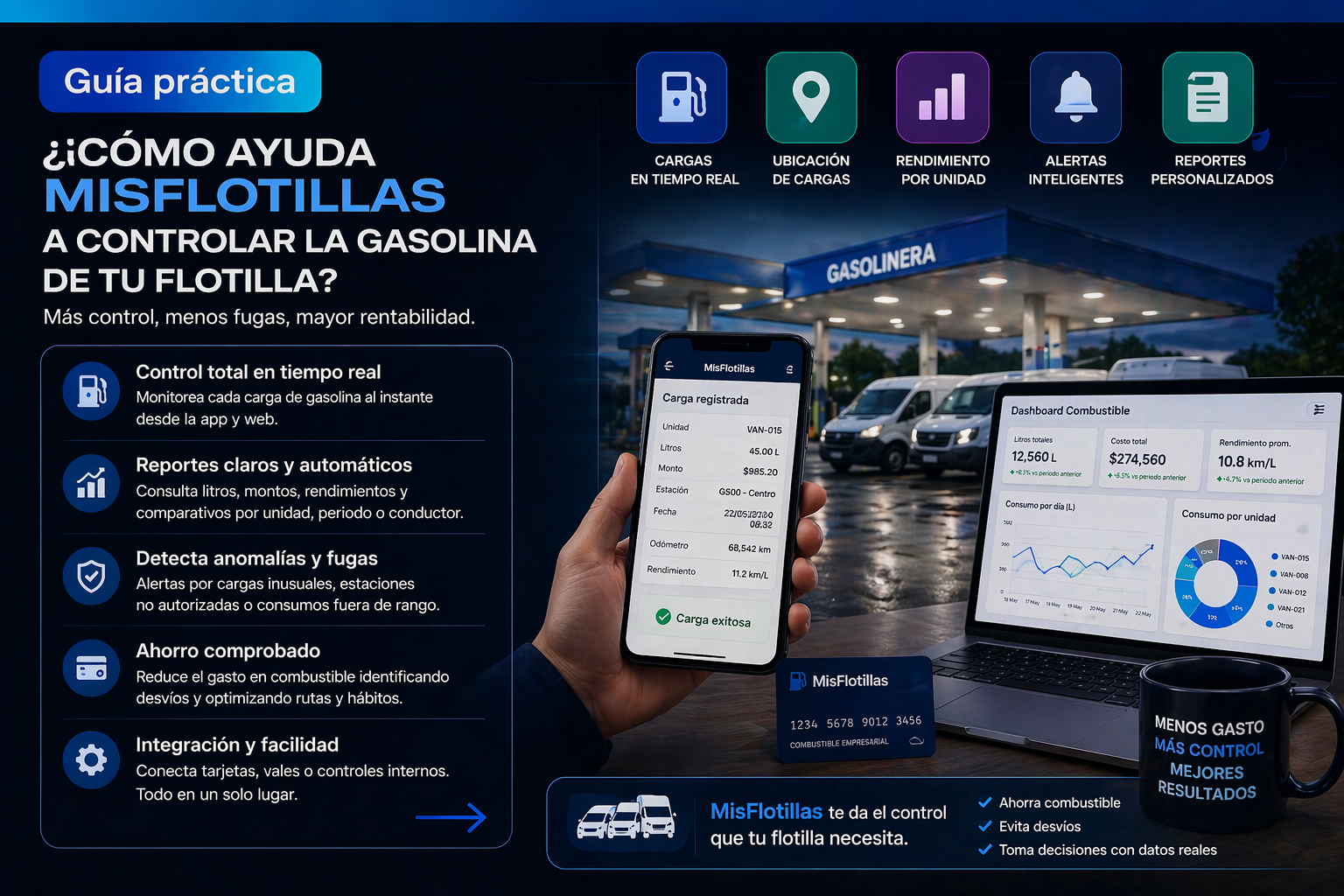 Cómo ayuda MisFlotillas en el control de gasolina de tu flotilla