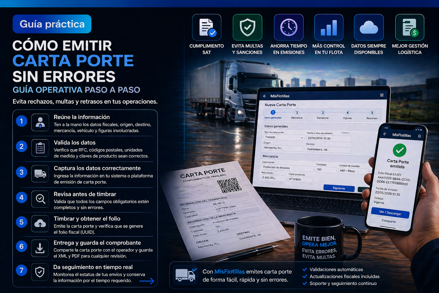 Cómo emitir Carta Porte sin errores: checklist operativo para equipos de flotilla