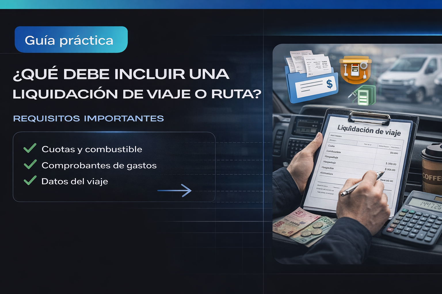 Qué debe incluir una liquidación de viaje o ruta para que sí sirva en operación