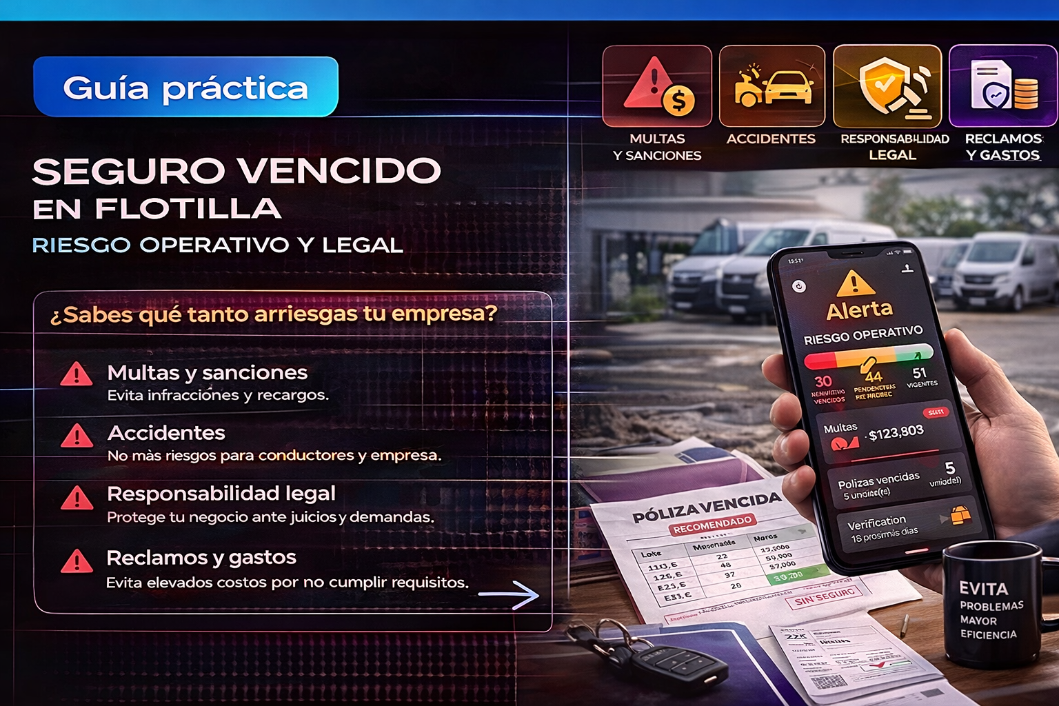 Seguro vencido en flotilla: riesgo operativo y legal para encargados de operación